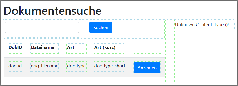 Dialog zum Finden und Anzeigen von ECM-Dokumenten