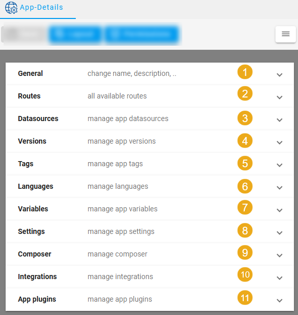 Zeigt die App-Details einer App in edoc automate an.