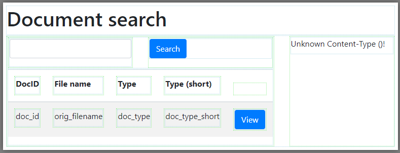 Dialog zum Finden und Anzeigen von ECM-Dokumenten